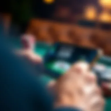 Poker Game Statistics on Smartphone A close-up of a smartphone displaying poker game statistics