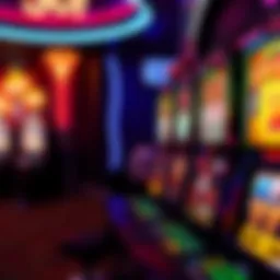 A vibrant slot machine featuring neon lights in Las Vegas.