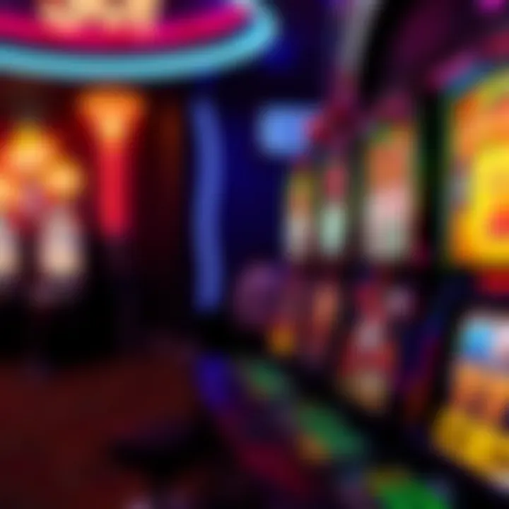 A vibrant slot machine featuring neon lights in Las Vegas.