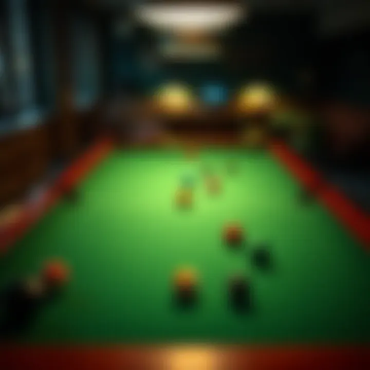 A strategic snooker table layout featuring key angles
