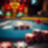 Engaging Online Poker Table A vibrant online poker table with virtual cards and chips