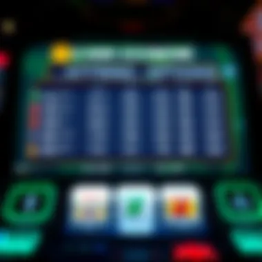 An illustration of the gameplay interface highlighting the betting options and paylines.