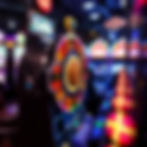 An intricate cash wheel slot machine showcasing vibrant graphics and spinning reels.