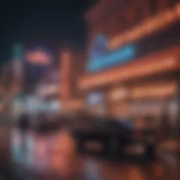 Vibrant nightlife in downtown Las Vegas