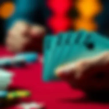 Vivid Details of Deuces Card Variants Close-up of a hand holding playing cards with vibrant colors