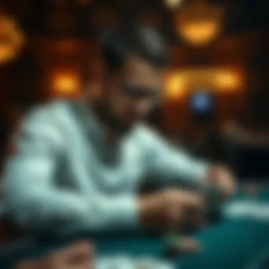 Strategic Analysis in Deuces Gameplay A focused player analyzing their cards