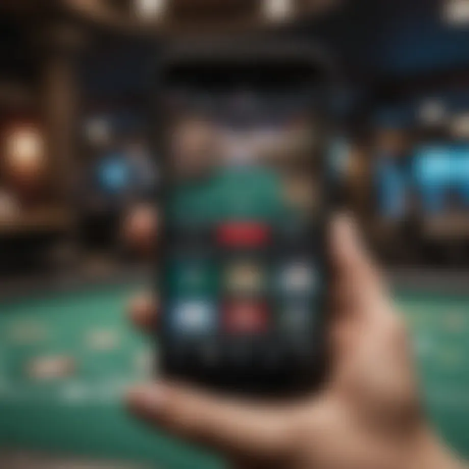 User interface of the PokerStars PA mobile app showcasing navigation features