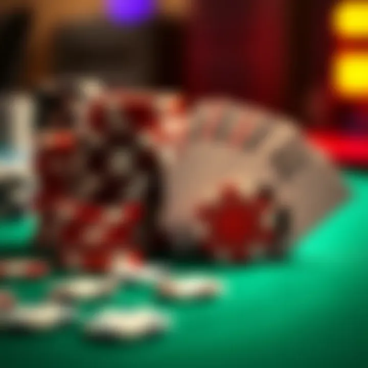 The Essence of Online Poker Gaming A vibrant illustration of poker chips and cards representing online gaming