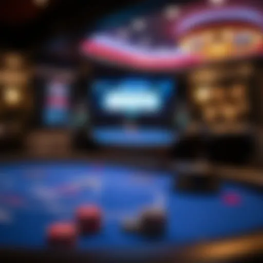 A digital poker table displaying a Texas Hold 'Em game in progress