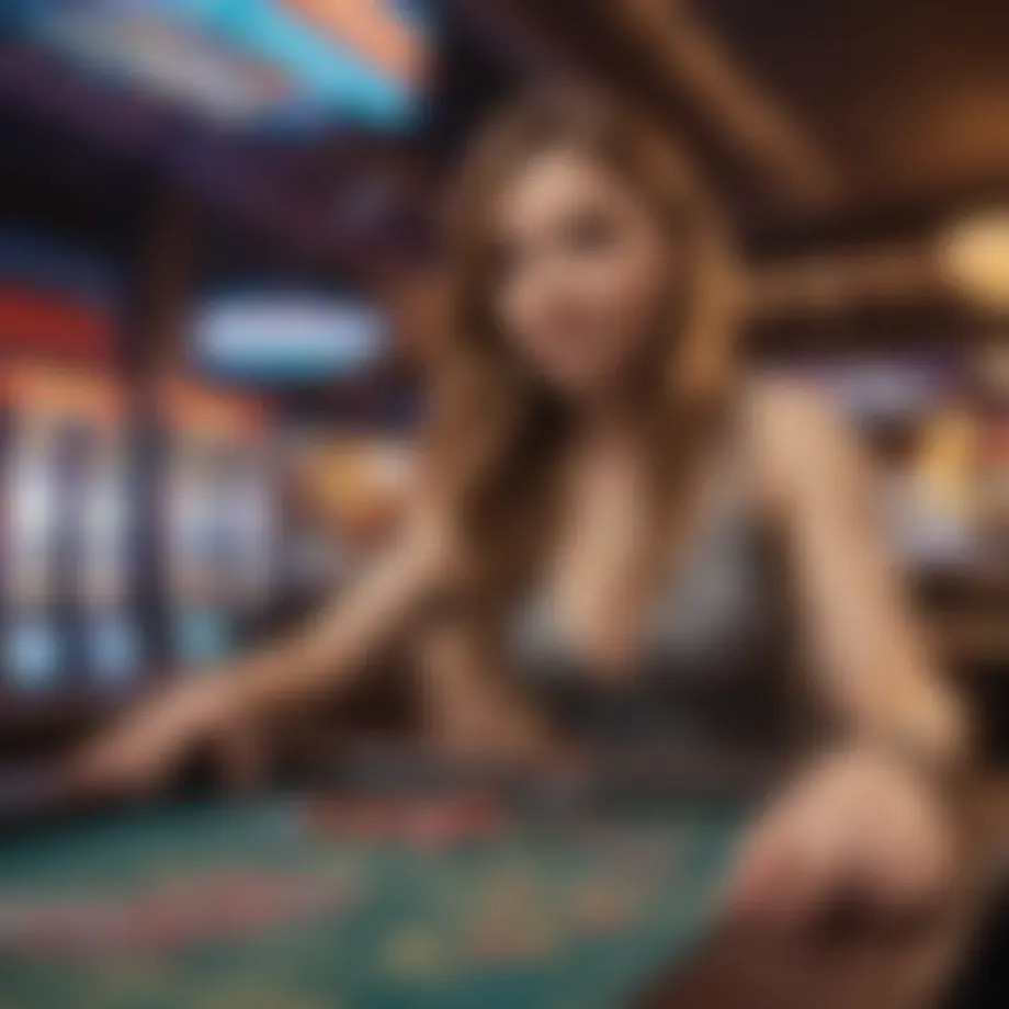 A vibrant casino scene highlighting various online gaming options