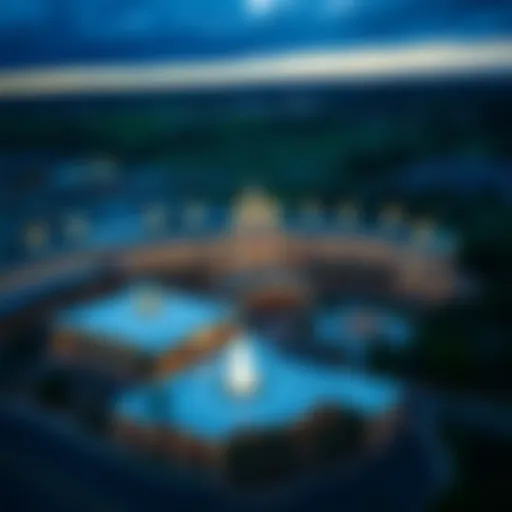 Aerial View of Casino Resort in Oklahoma A stunning aerial view of a prominent casino resort in Oklahoma, showcasing its architectural elegance and surrounding landscape.