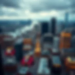 Aerial view of Manhattan showcasing iconic casinos