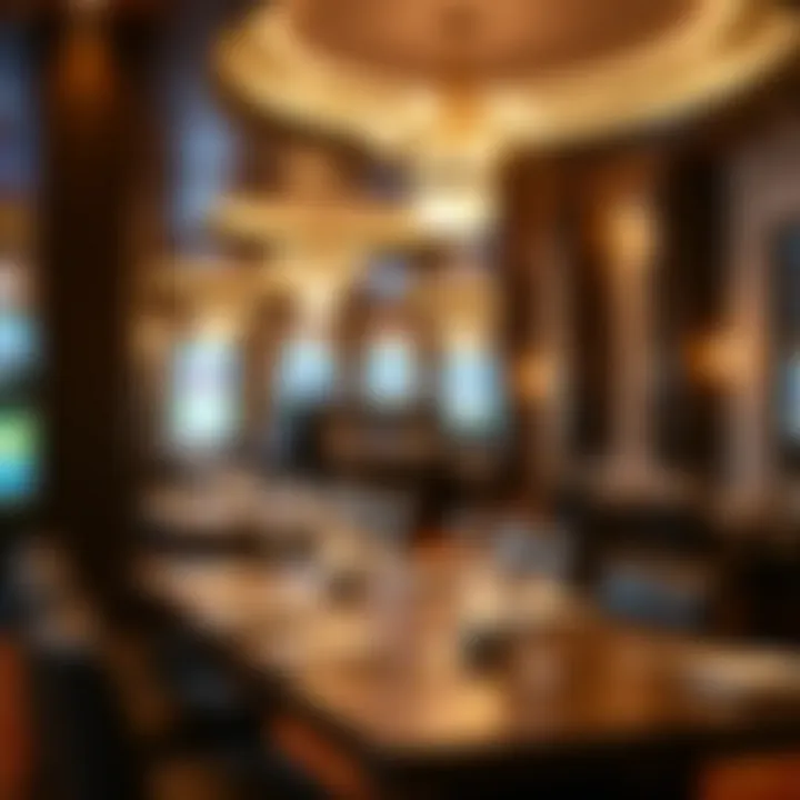 Dining area featuring a stylish restaurant within the casino