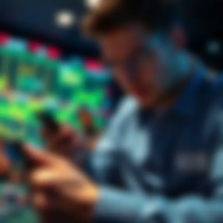 User Performance Data Analysis User analyzing performance data on a mobile device