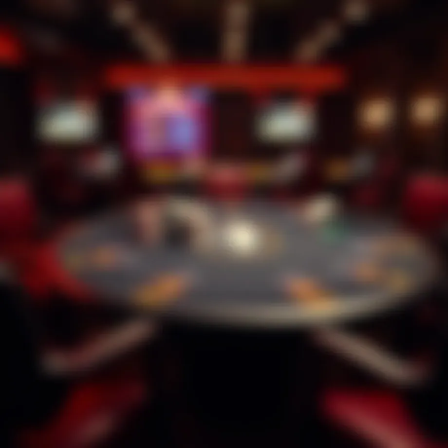 A detailed view of a draw poker table setup
