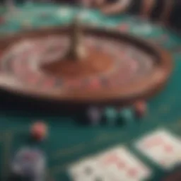 A vibrant casino table with various side betting options highlighted