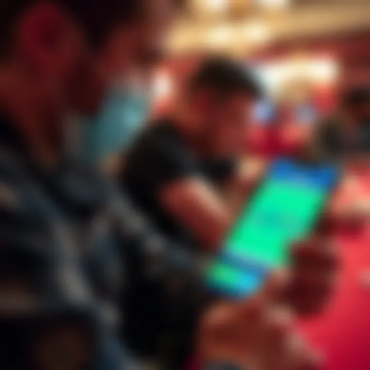 User engaging with the WorldWinner app on a mobile device