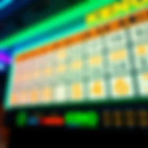 Dynamic Keno Board Visualization A vibrant Keno board displaying various numbers