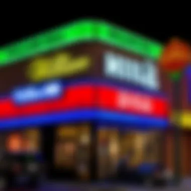 Exterior view of a William Hill location in Las Vegas showcasing its vibrant signage