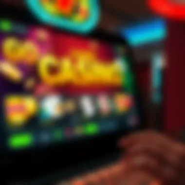 Online Casino Interface with No Deposit Bonuses A vibrant online casino interface showcasing no deposit bonuses