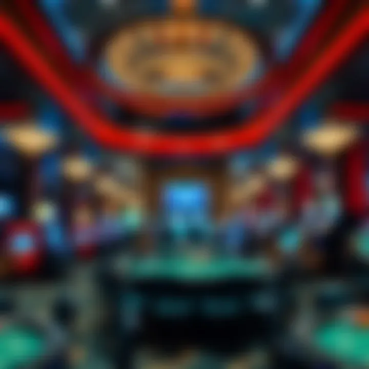 Elegant interior of FourWinns Casino showcasing its vibrant atmosphere