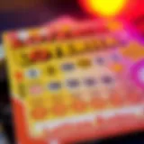 Colorful Loteria scratch-off ticket with symbols