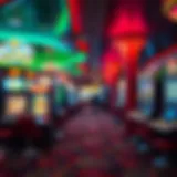 A vibrant depiction of a casino floor showcasing diverse gaming options