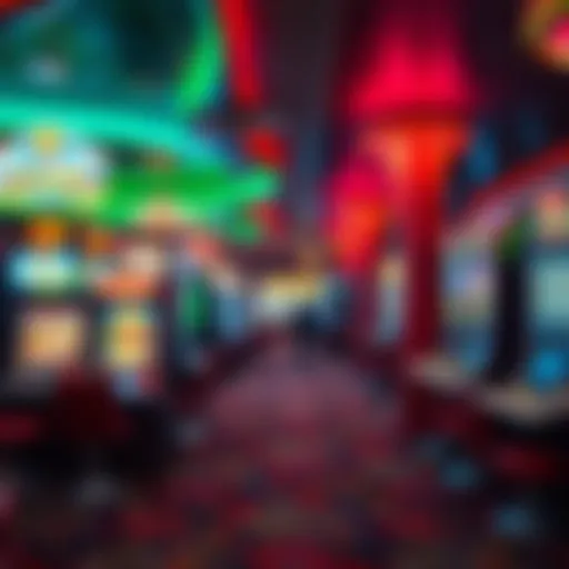 Diverse Gaming Options at Lucky Money Casino A vibrant depiction of a casino floor showcasing diverse gaming options