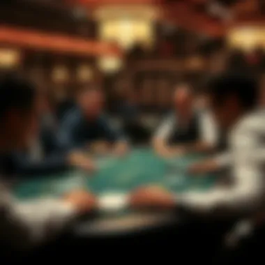 Engaged players at a blackjack table