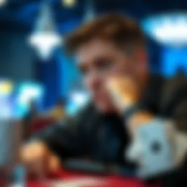 Contemplating Game Decisions Player contemplating decisions at the poker table