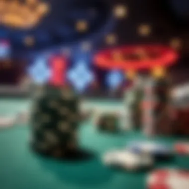 A modern casino scene emphasizing the strategic use of chips in gameplay
