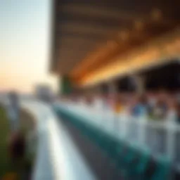 A picturesque view of Monmouth Park racetrack during a race day