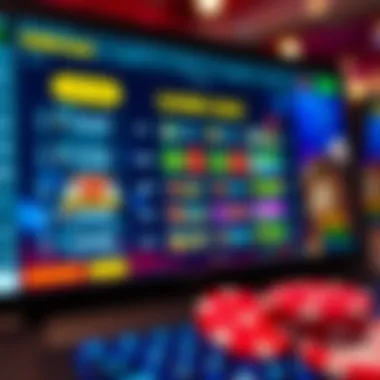 Diverse casino promo codes on a digital screen