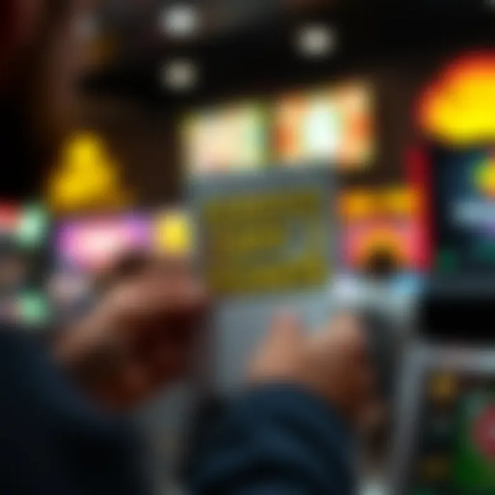 Promotional advertisement for scratch-off tickets on a digital platform