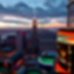 Overview of New York City skyline with casinos