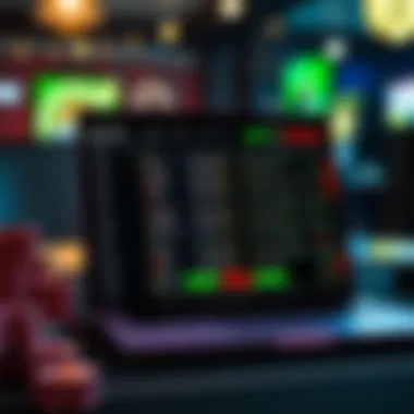 Online betting platform on a laptop