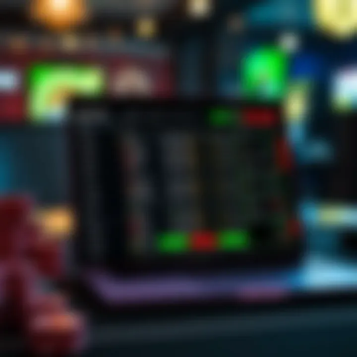 Online betting platform on a laptop