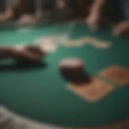 A virtual poker table displaying a game in progress
