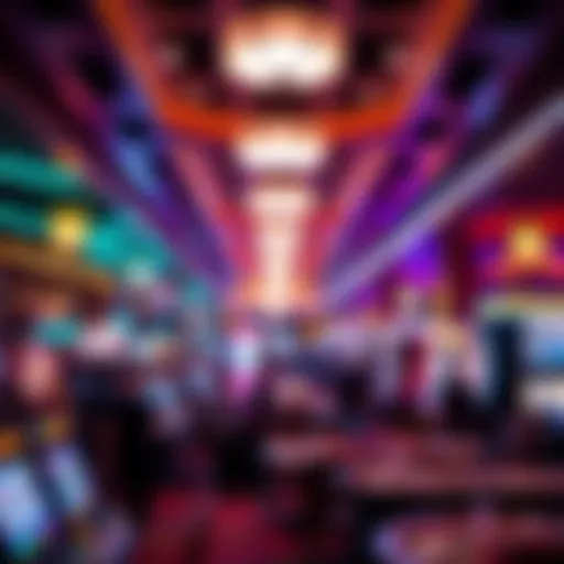 A vibrant casino floor bustling with activity and excitement