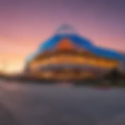 Exterior view of a prominent casino in Biloxi at sunset