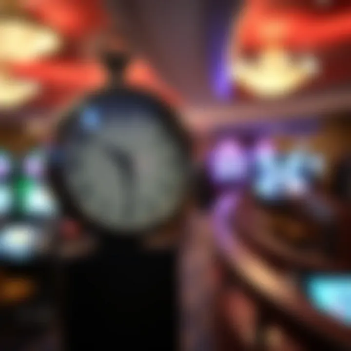 Clock showing peak hours at a casino