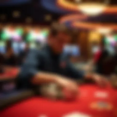 A player engaging in a table game