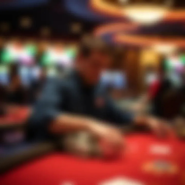 A player engaging in a table game