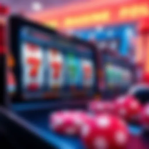 Visual representation of online slots with enticing graphics
