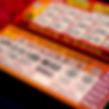 Close-up of a winning scratch-off ticket revealing prizes
