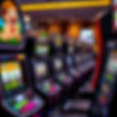 A close-up of colorful slot machines showcasing unique themes