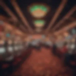 Interior view of Plaza Bingo hall showcasing vibrant decorations and players engaged in a game.