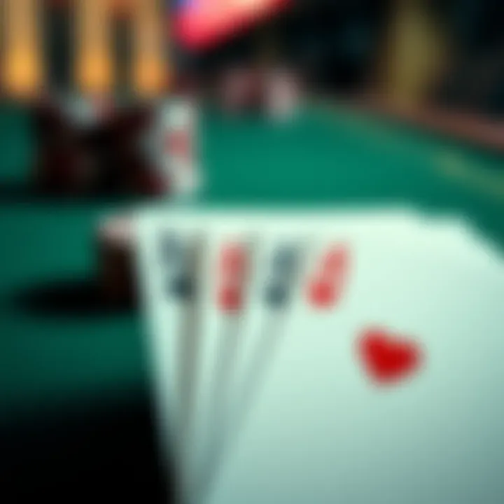 Poker Cards in Let It Ride Game A close-up of poker cards used in Let It Ride