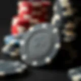 A close-up of premium clay poker chips showcasing their texture and design