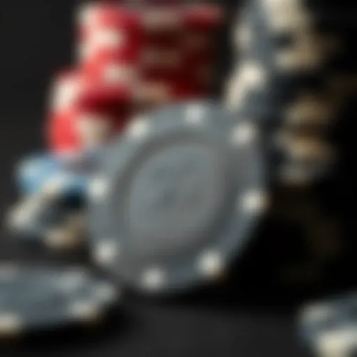 A close-up of premium clay poker chips showcasing their texture and design